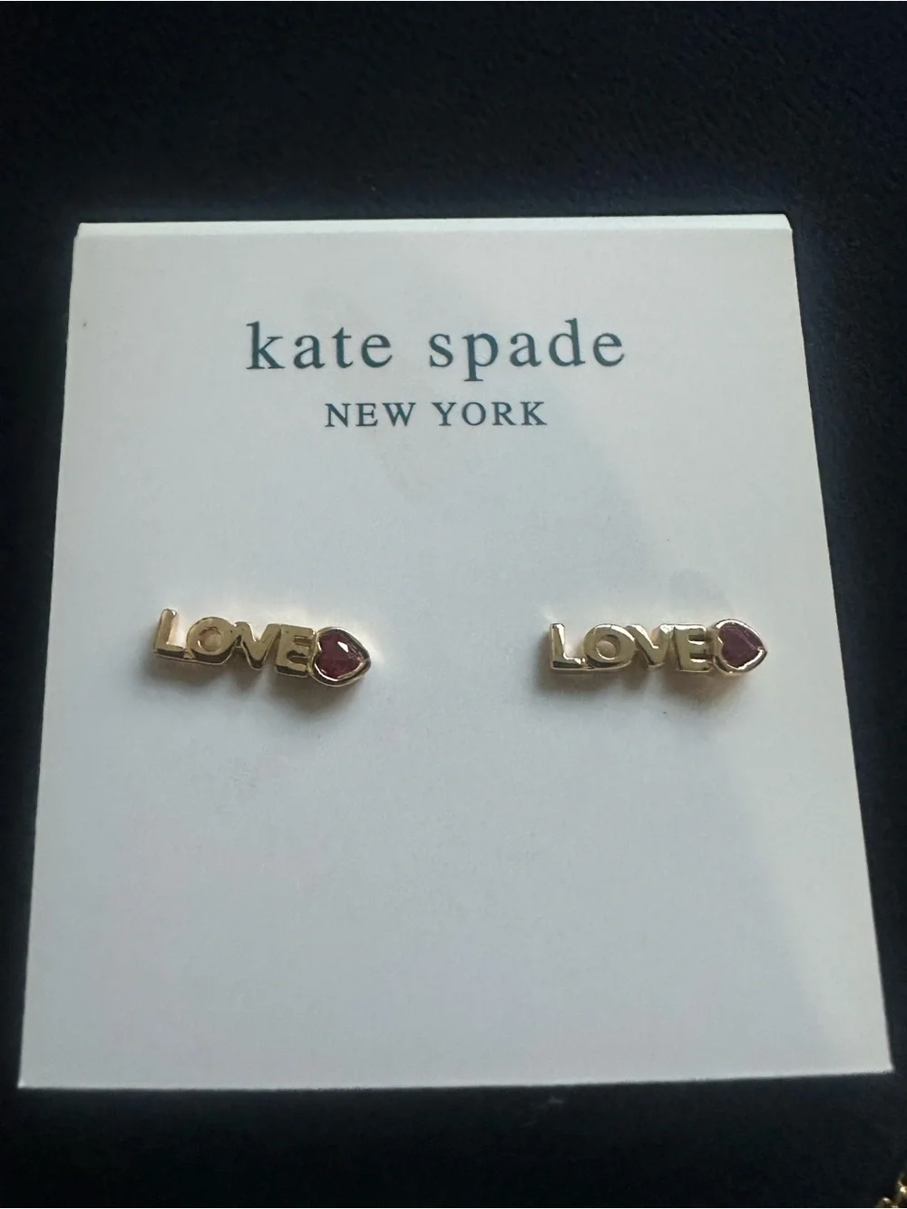 kate spade gold LOVE bracelet and stud earring set - Picture 3 of 8